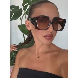 NEW Tom Ford TF921 Jacquetta Burgundy Square Sunglasses $475
